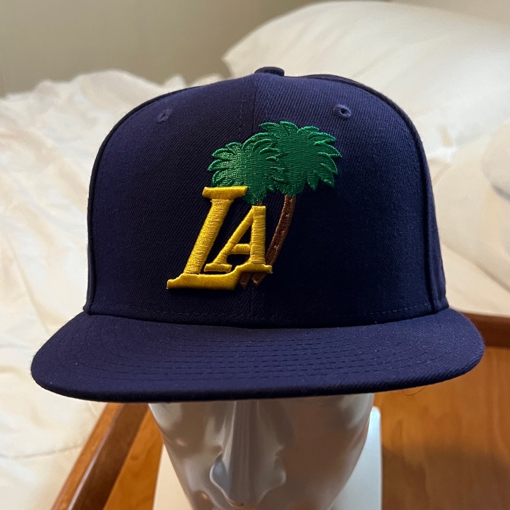 Purple Snapback Cap with Yellow & Green Palm Embroidery